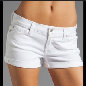7 for all Mankind Roll Up Shorts Clean White 29